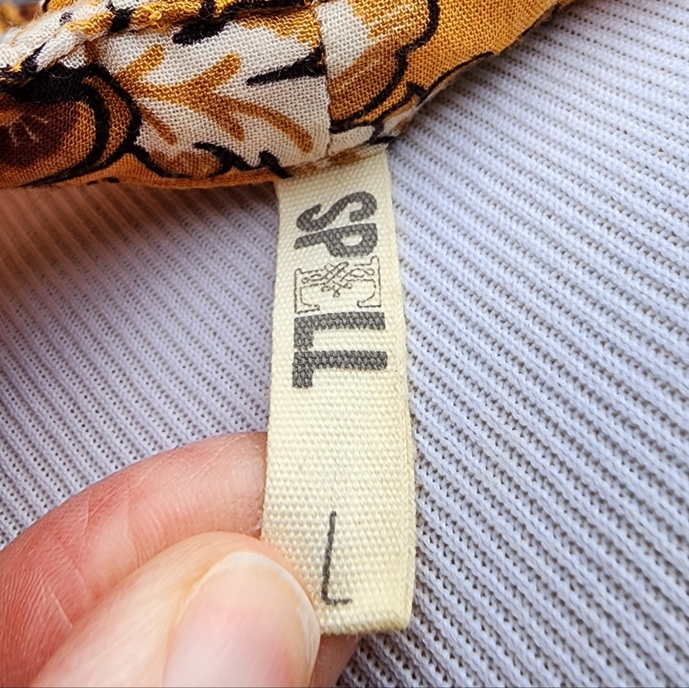 Spell Designs Etienne Maxi Dress Mustard Boho Festival Cottagecore Size L - Picture 11 of 16
